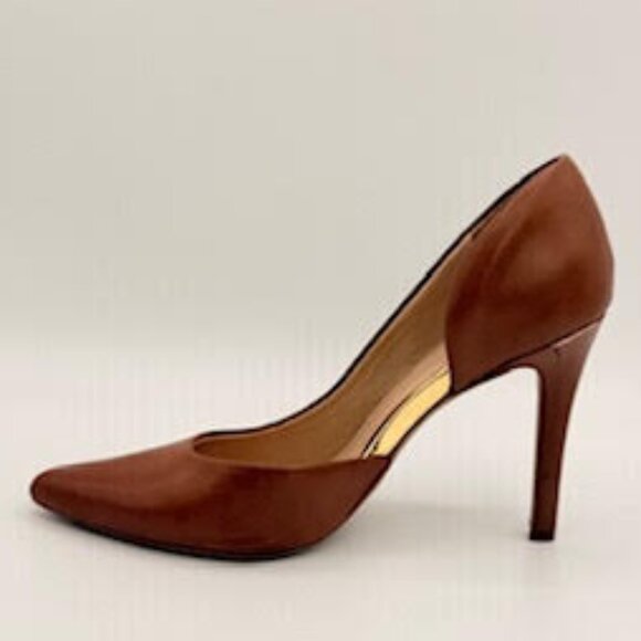 Qupid Pointed Toe Stiletto Heels Brown Faux Leather Women’s Size 7 - Picture 7 of 14
